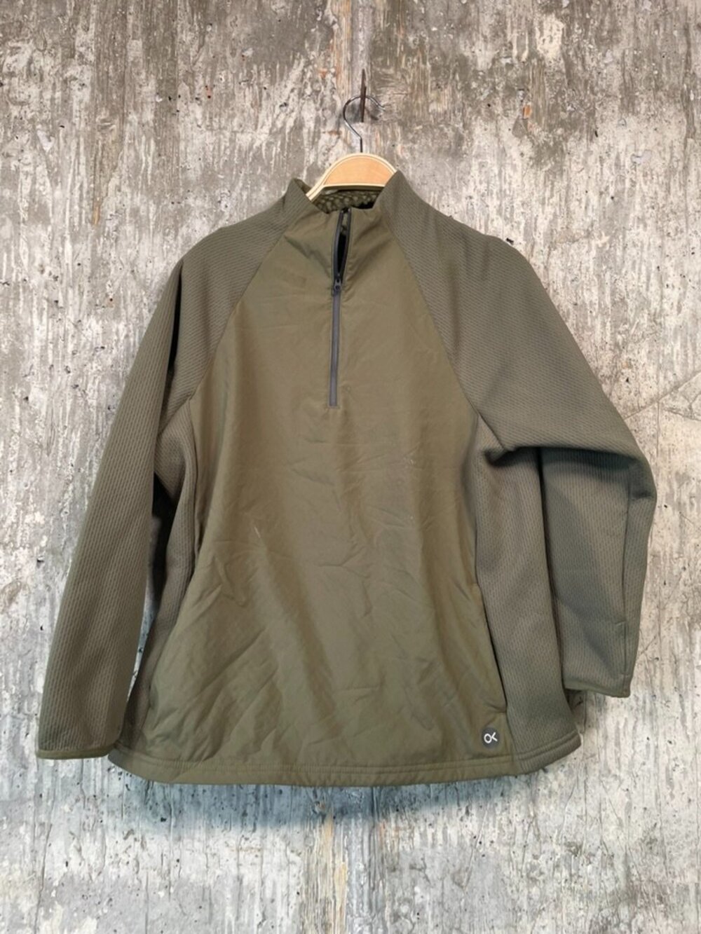 OUTERKNOWN Men's Active Warm Up 1/4 Zip Pullover Jacket Size L in Olive Green
